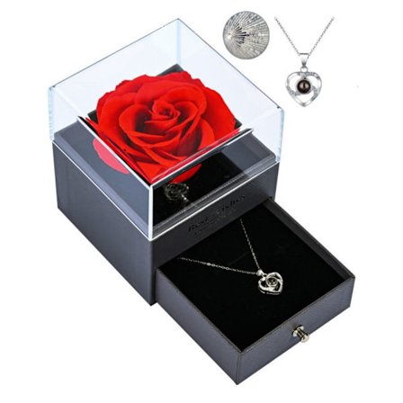 Bevaret Ægte Rose I Love You Halskæde Eternal Rose Flowers