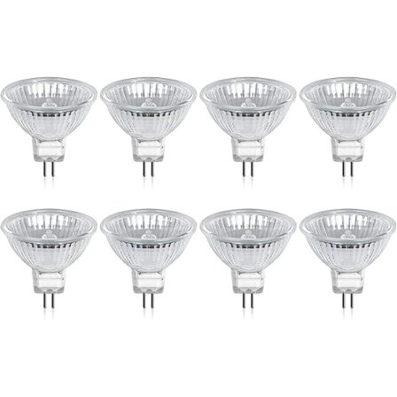 Halogenlampe GU5.3 MR16 35W 12V varm hvit 2800K Dimbar, 400 lumen 2-pinners erstatningsstrålkaster, 8 stk Cisea