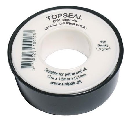 Unipak Topseal Gjengeteip 12 m x 12 mm x 0,10 mm, Maskintilbehør & forbruk