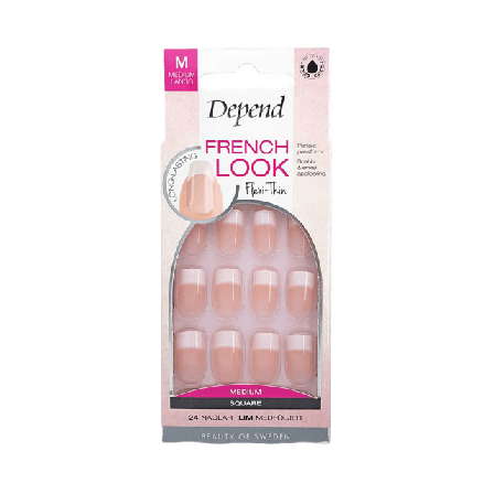 Depend French Look Rosa Medium Square Lösnaglar & dekoration Unisex 1 PCS