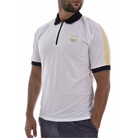 Emporio Armani EA7 Polo de Sport through logo patch Hvid, Herre