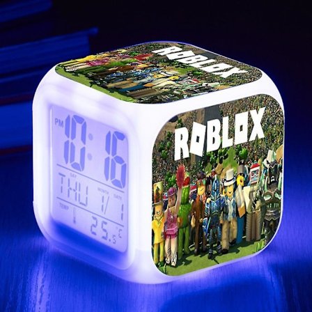 Roblox Painettu Digitaalinen Herätyskello 7 Väriä Vaihtava Peli Yövalo LED-näyttö Yöpöydän Kello Koriste Kodin Sisustus Lelu Lahja A