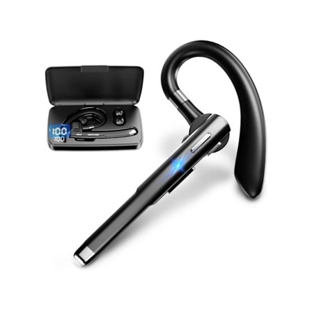 Yyk520 Bluetooth 5.2 Headset med Laddningsfodral och Mikrofon Svart