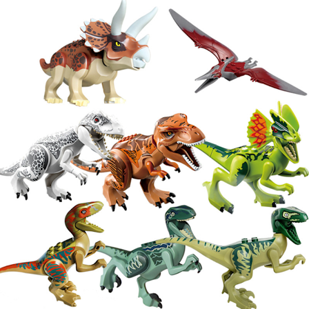 8 stk. Jurassic World Dinosaur T-Rex Byggesett Beste Barnegave Flerfarget