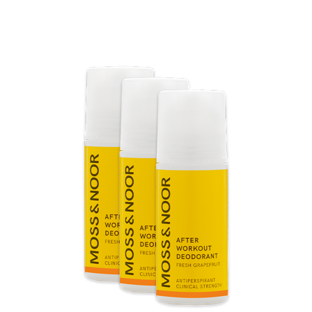 Moss & Noor After Workout Deodorant Fresh Grapefruit 60 ml 3-pack