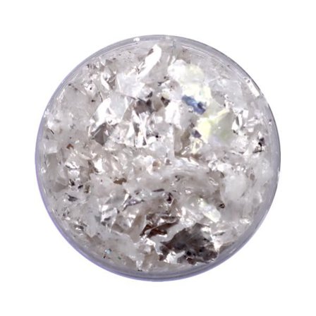 Negleglitter - Flakes / Mylar - Hvid is - 8ml - Glitter