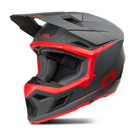 Cască Motocross O'Neal 3SRS E-Stroke gri/roșu L