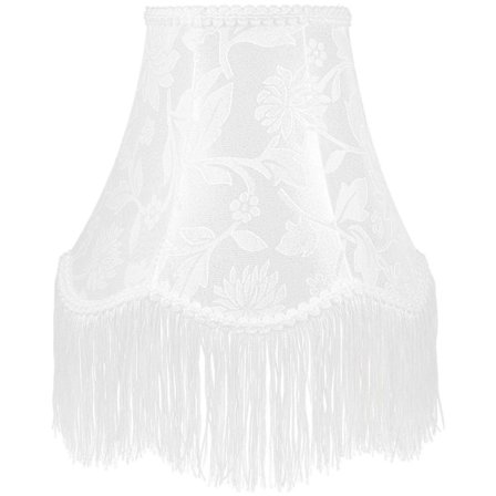 Lampeskjerm i stoff med frynser, vintage lampeskjerm, bordlampeskjerm, dekor E27
