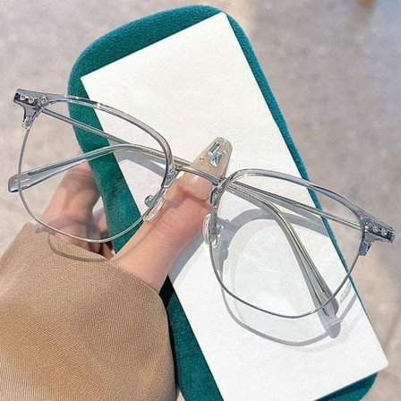 Anti-Blue Light Glasögon Fyrkantiga Glasögon SILVER