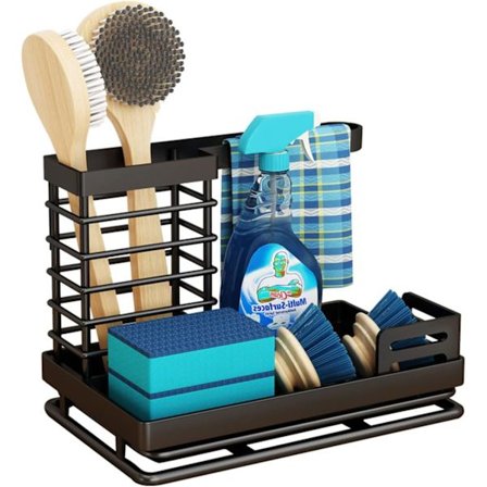 Tiskialtaan järjestäjä, tiskialtaan säilytysteline, sieniteline keittiön tiskialtaaseen, ruostumattomasta teräksestä valmistettu sieniteline 