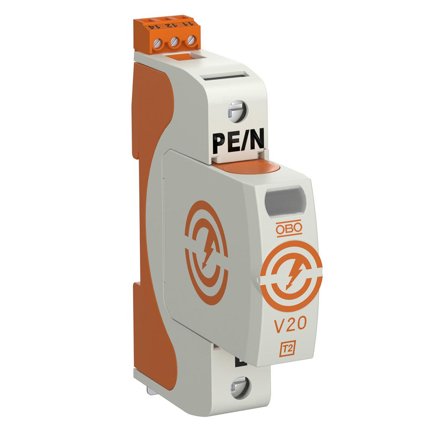 Obo Bettermann 5095281 Överspänningsskydd typ 2, 230V, IP20 V20-1+FS-280, Anslutningsdon & kablar