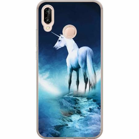 Huawei P20 Lite Genomskinligt Skal Unicorn Enhörning