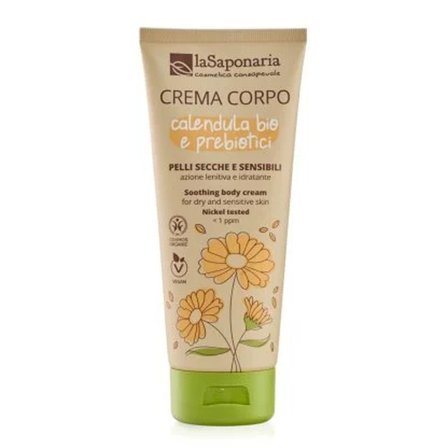 LA SAPONARIA Crema Corpo Pelli Secche E Sensibili – Calendula Bio E Prebiotici 200ml - Crema