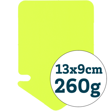 TEKSTKARTONG PIL13X9CM GUL