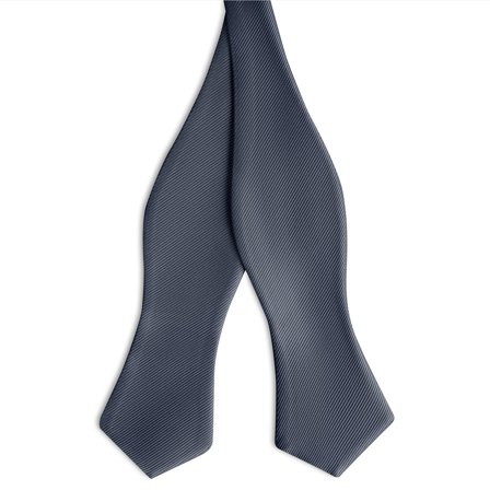Graphite Self-Tie Grosgrain Diamond Tip Bow Tie for Men - Self-tie bow ties