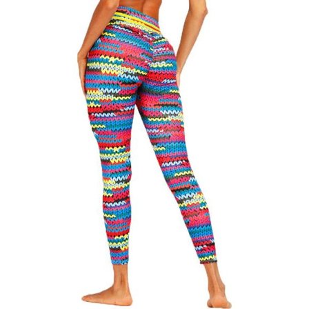 Stickmönstrade Yoga Leggings Large
