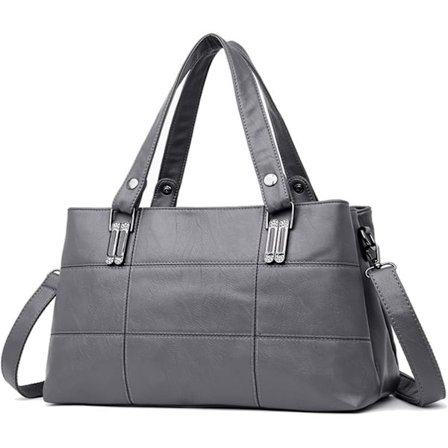 Handväskor för damer Topphandtag Läder Axelväska Crossbody Väskor Dam Tote Messenger Designer Handväskor(Grå)