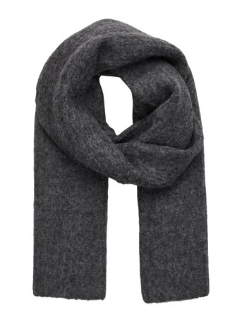 Rosemunde Rwtulip Wool Blend Rib Knit Scarf - Grey - ONE SIZE